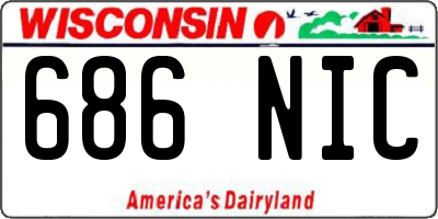 WI license plate 686NIC