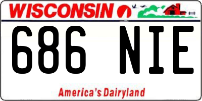 WI license plate 686NIE