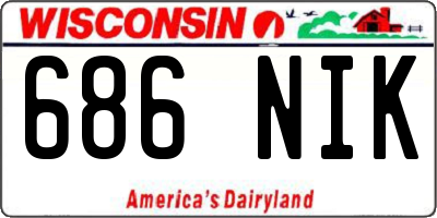 WI license plate 686NIK