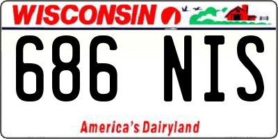 WI license plate 686NIS