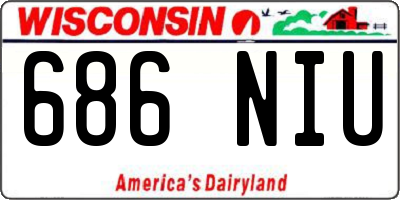 WI license plate 686NIU