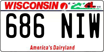 WI license plate 686NIW