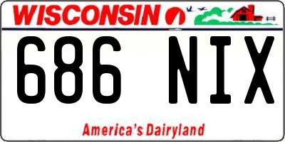 WI license plate 686NIX