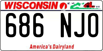 WI license plate 686NJO