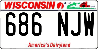 WI license plate 686NJW