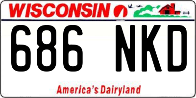 WI license plate 686NKD