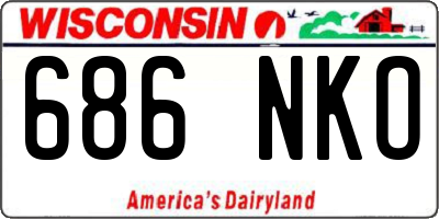 WI license plate 686NKO