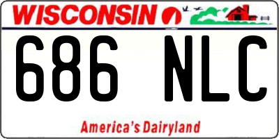 WI license plate 686NLC