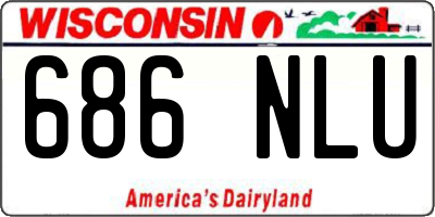 WI license plate 686NLU
