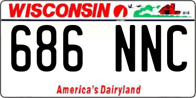 WI license plate 686NNC