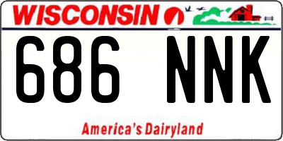 WI license plate 686NNK