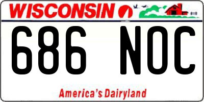 WI license plate 686NOC