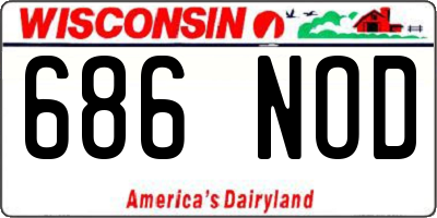 WI license plate 686NOD