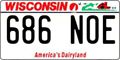 WI license plate 686NOE