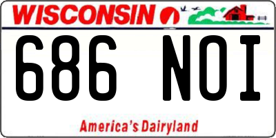 WI license plate 686NOI