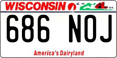 WI license plate 686NOJ