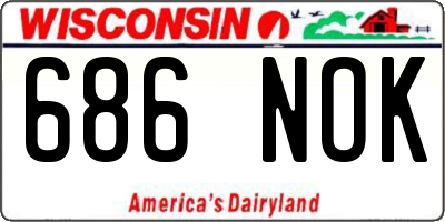 WI license plate 686NOK