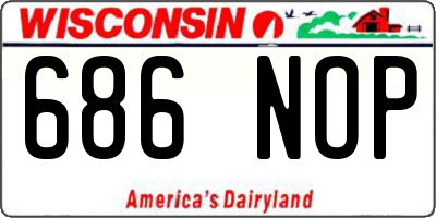 WI license plate 686NOP