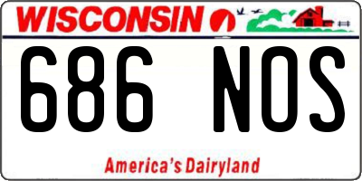 WI license plate 686NOS