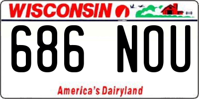WI license plate 686NOU