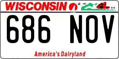 WI license plate 686NOV