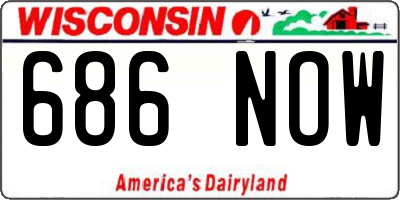 WI license plate 686NOW