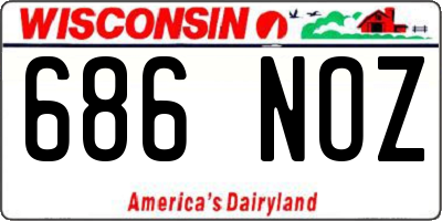 WI license plate 686NOZ