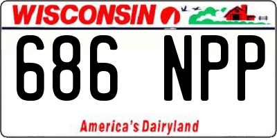 WI license plate 686NPP