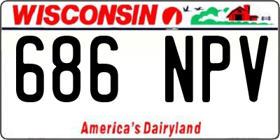 WI license plate 686NPV