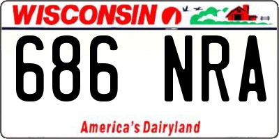 WI license plate 686NRA