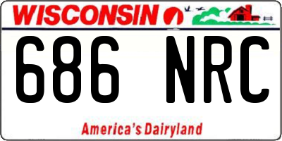 WI license plate 686NRC