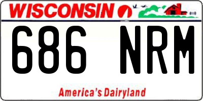 WI license plate 686NRM