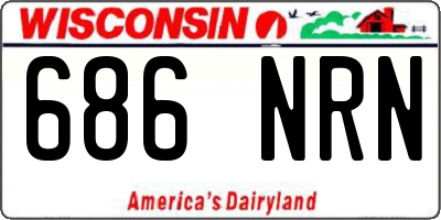 WI license plate 686NRN