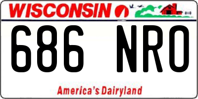 WI license plate 686NRO