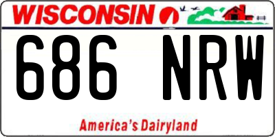 WI license plate 686NRW