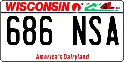 WI license plate 686NSA