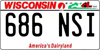 WI license plate 686NSI