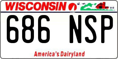 WI license plate 686NSP