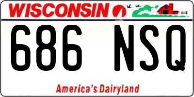 WI license plate 686NSQ