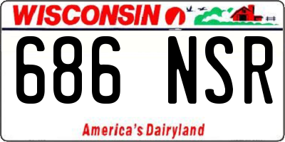 WI license plate 686NSR