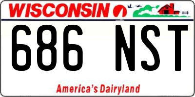 WI license plate 686NST