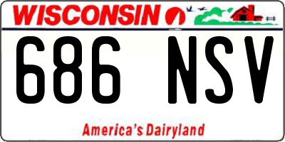 WI license plate 686NSV