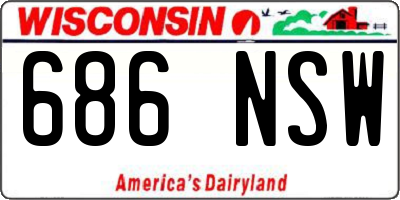 WI license plate 686NSW
