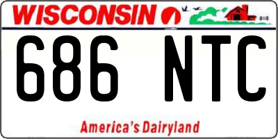 WI license plate 686NTC