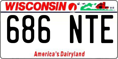 WI license plate 686NTE