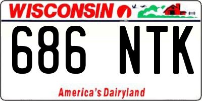 WI license plate 686NTK