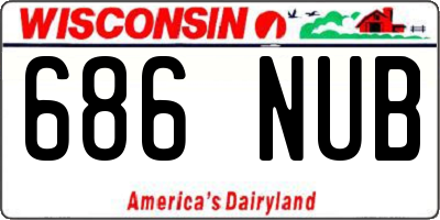 WI license plate 686NUB