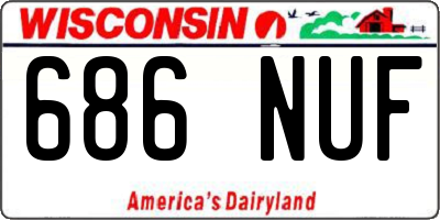 WI license plate 686NUF