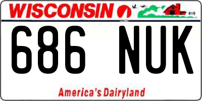 WI license plate 686NUK