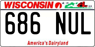 WI license plate 686NUL